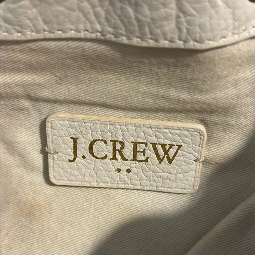 J Crew Elegant White Leather Drawstring Bag - Picture 3 of 4